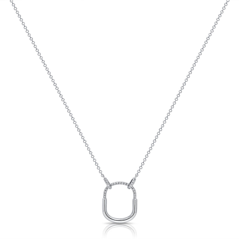 Diamond Paperclip Pendant Necklace made in 14K Gold