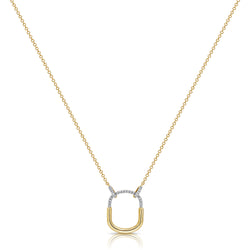 Diamond Paperclip Pendant Necklace made in 14K Gold