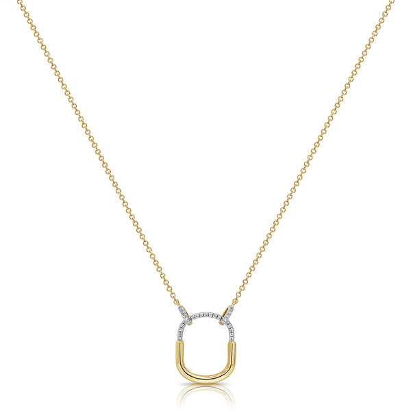 Diamond Paperclip Pendant Necklace made in 14K Gold