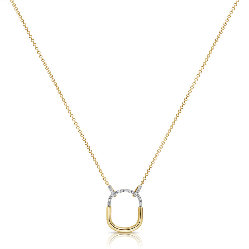 Diamond Paperclip Pendant Necklace made in 14K Gold