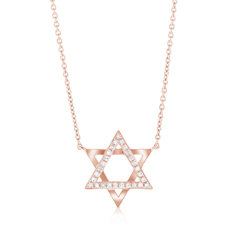 Diamond Star of David Pendant Necklace