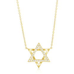 Diamond Star of David Pendant Necklace