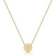 14K Gold Diamond Center Designer Necklace with 0.04ct Round Diamond