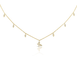 14K Butterfly Necklace with Diamonds