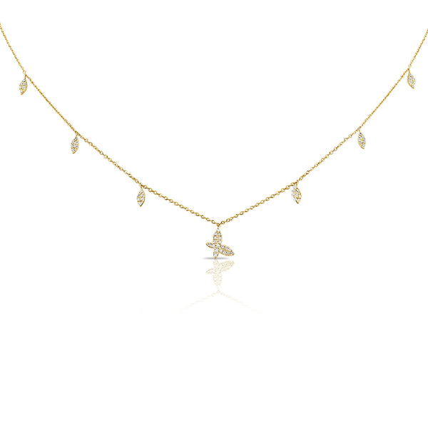 14K Butterfly Necklace with Diamonds