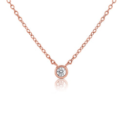 14K Solitaire Pendant Necklace