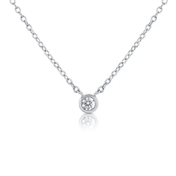 14K Solitaire Pendant Necklace