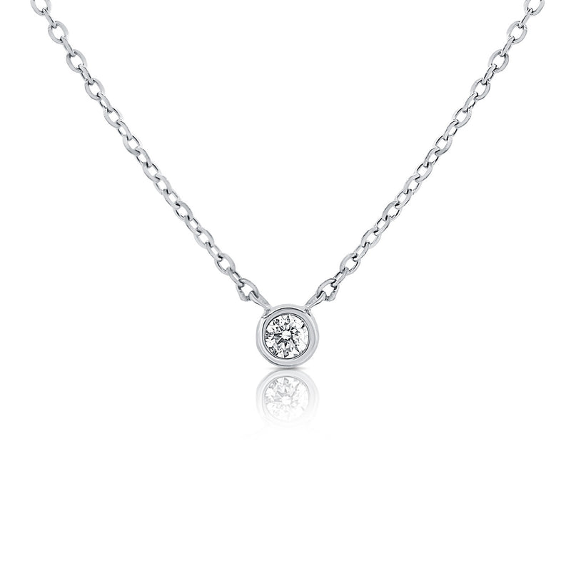 14K Solitaire Pendant Necklace