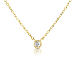 14K Solitaire Pendant Necklace