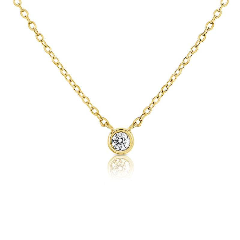 14K Solitaire Pendant Necklace