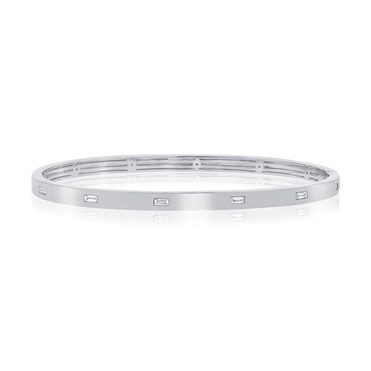 14K Gold Bezel Set Diamond Bracelet – 0.32 CT Diamond Bangle Bracelet