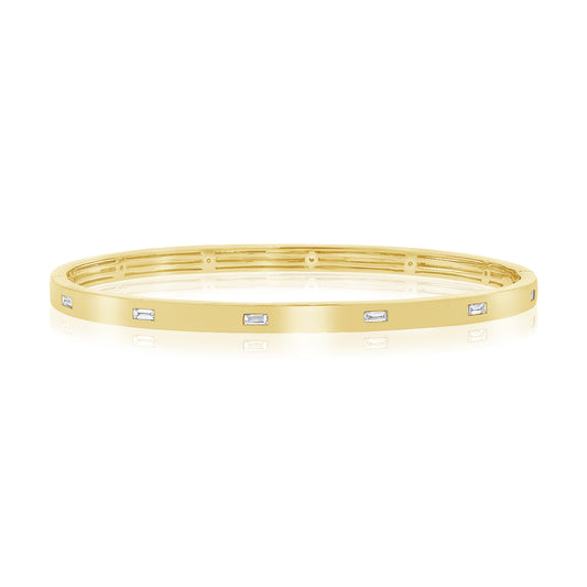 14K Gold Bezel Set Diamond Bracelet – 0.32 CT Diamond Bangle Bracelet