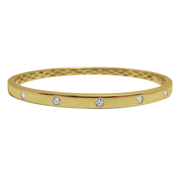 14K Gold Bangle Bracelet with Diamonds