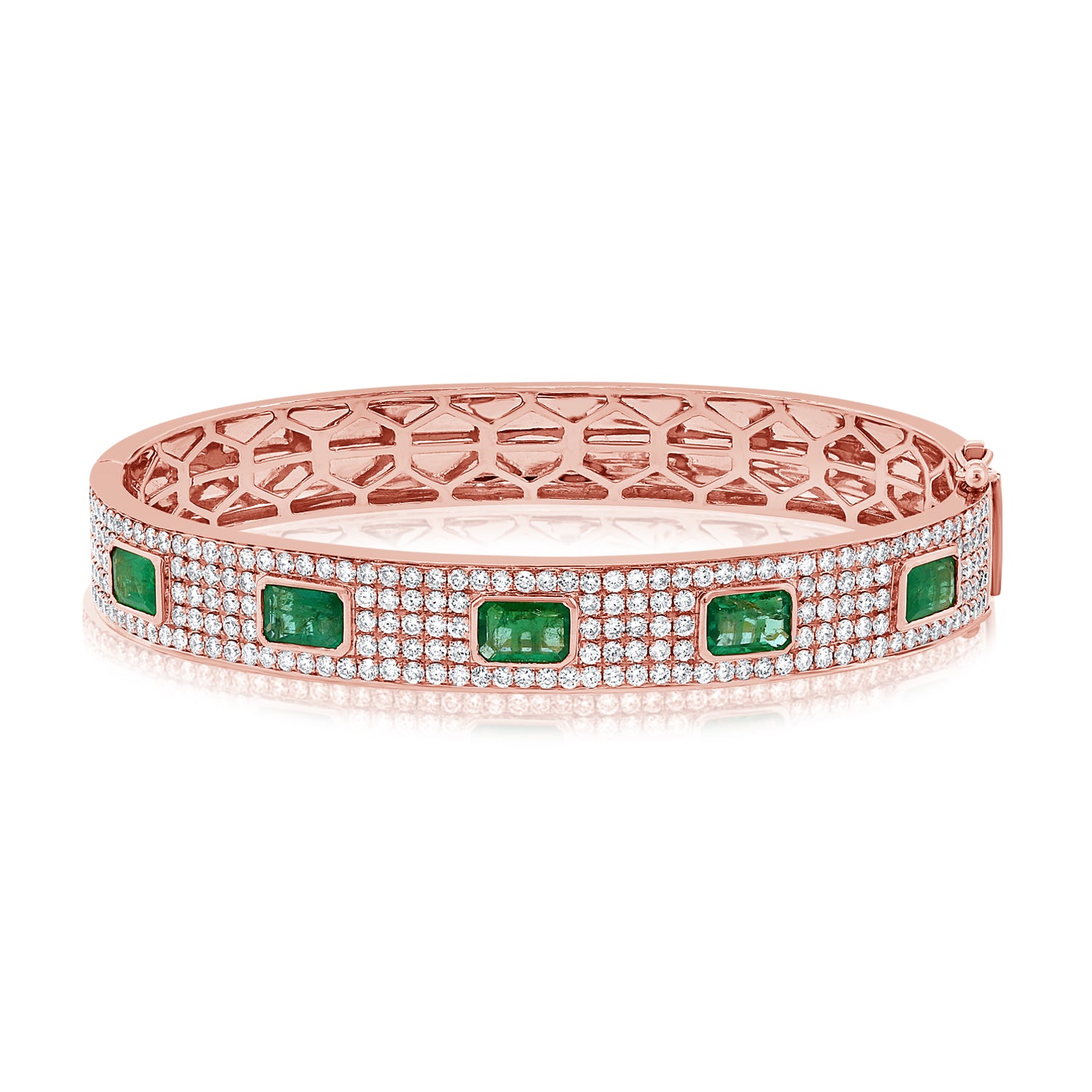 5.60ct Emerald & Diamond Bangle Bracelet