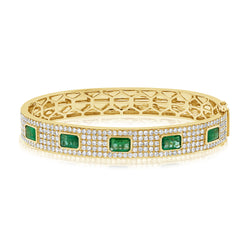 5.60ct Emerald & Diamond Bangle Bracelet