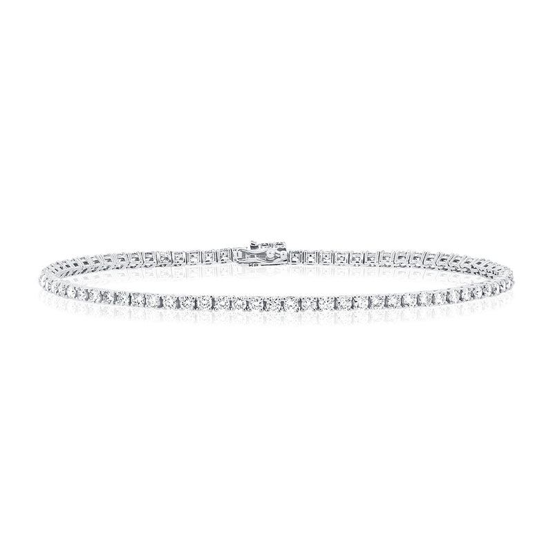 Elegant 2.92 Carat Diamond Tennis Bracelet in 14K Gold