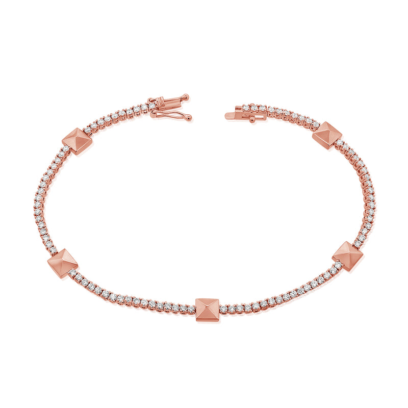 Radiant 1.60-Carat Diamond Tennis Bracelet in 14K Gold