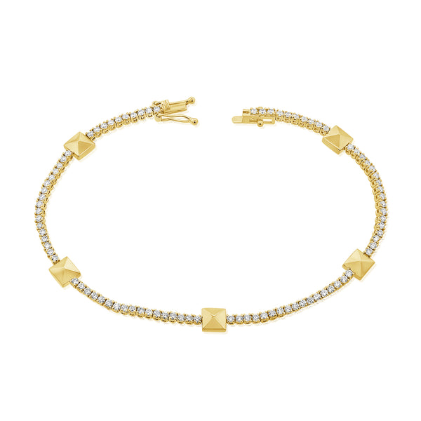 Radiant 1.60-Carat Diamond Tennis Bracelet in 14K Gold