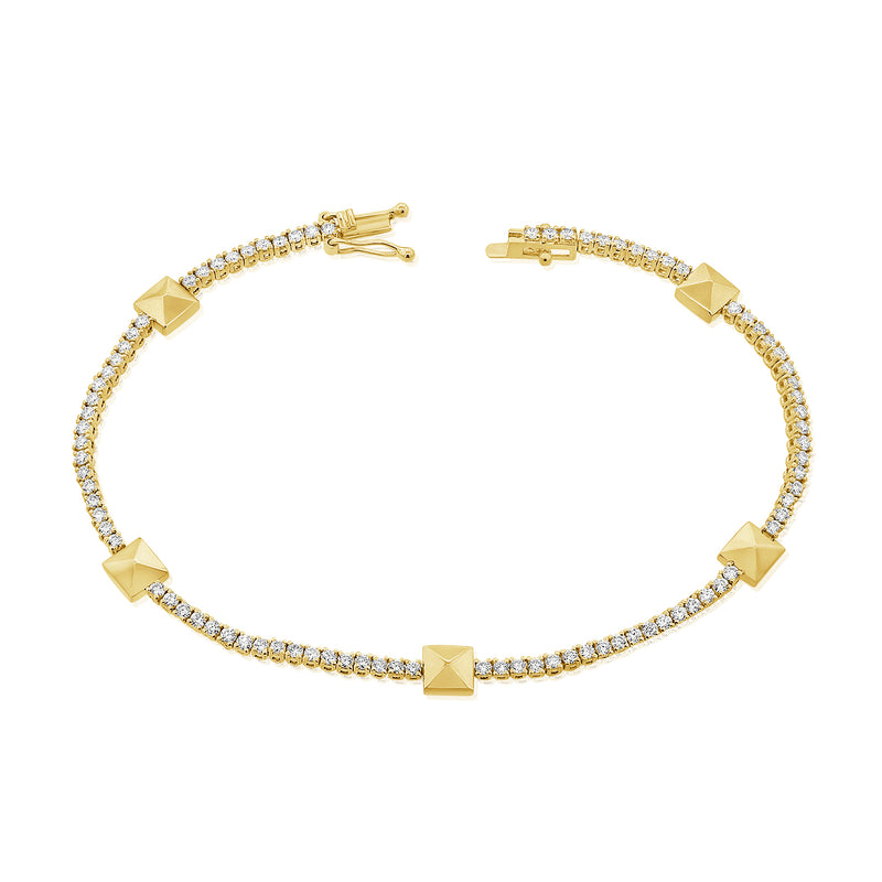 Radiant 1.60-Carat Diamond Tennis Bracelet in 14K Gold