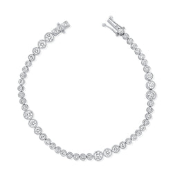 Radiant 3.98-Carat Diamond Tennis Bracelet in 14K Gold