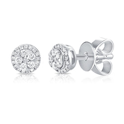 Diamond Floral Stud Earrings