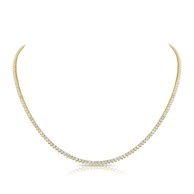 5.79 Carat Diamond Tennis Necklace in 14K White, Yellow, or Rose Gold