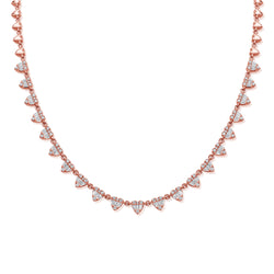 OKGs Collection Diamond Hearts Station Necklace