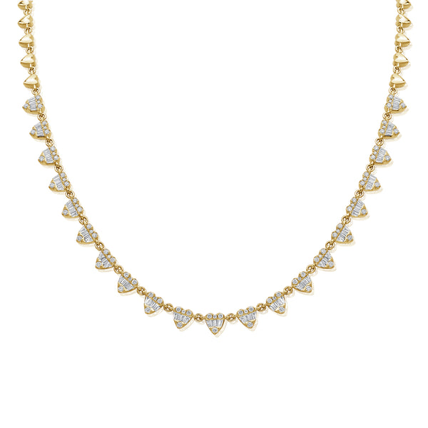 OKGs Collection Diamond Hearts Station Necklace