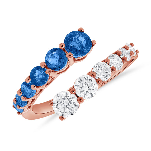 Captivating Wrap Ring with 2.09 Carats of Sapphires and Diamonds