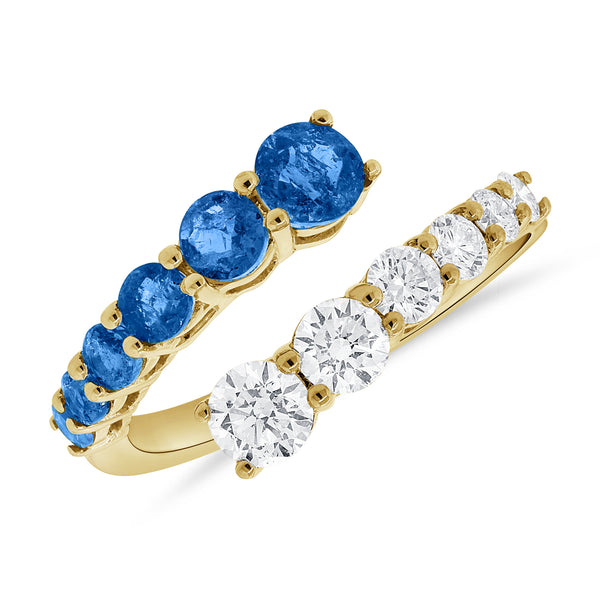 Captivating Wrap Ring with 2.09 Carats of Sapphires and Diamonds