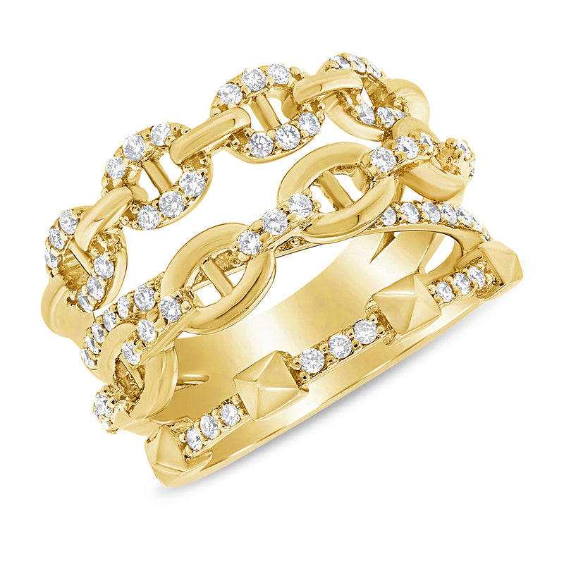 0.67ct Diamond Designer Links Chain Ring