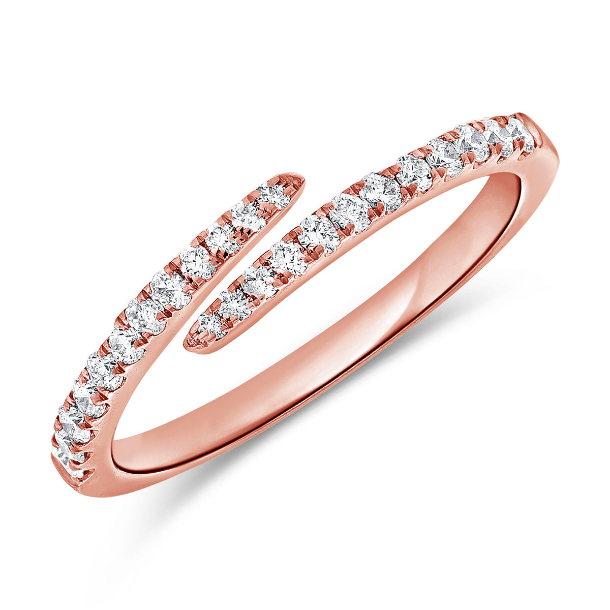14K Gold Diamond Wrap Ring | 0.25ct Open Diamond Band