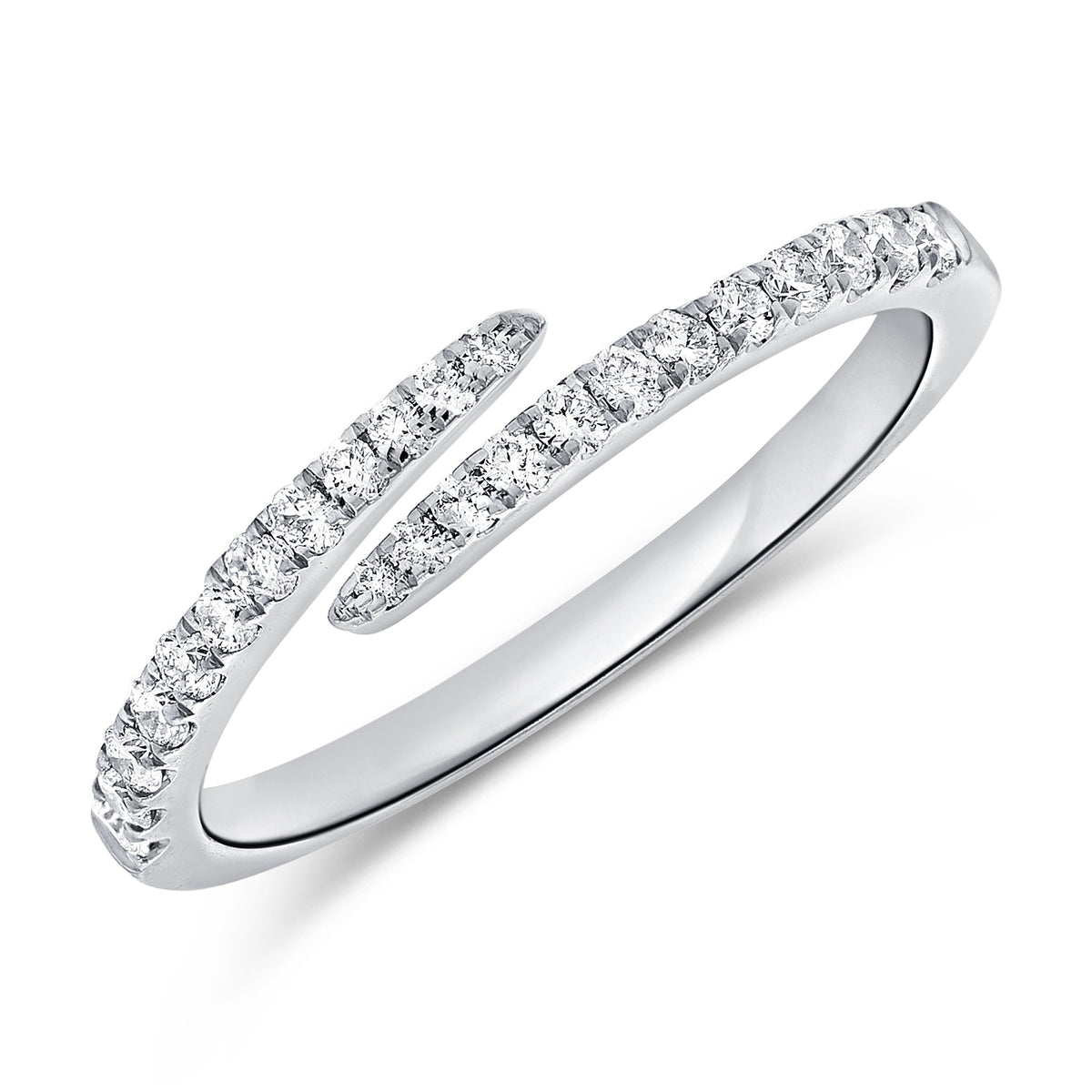 14K Gold Diamond Wrap Ring | 0.25ct Open Diamond Band