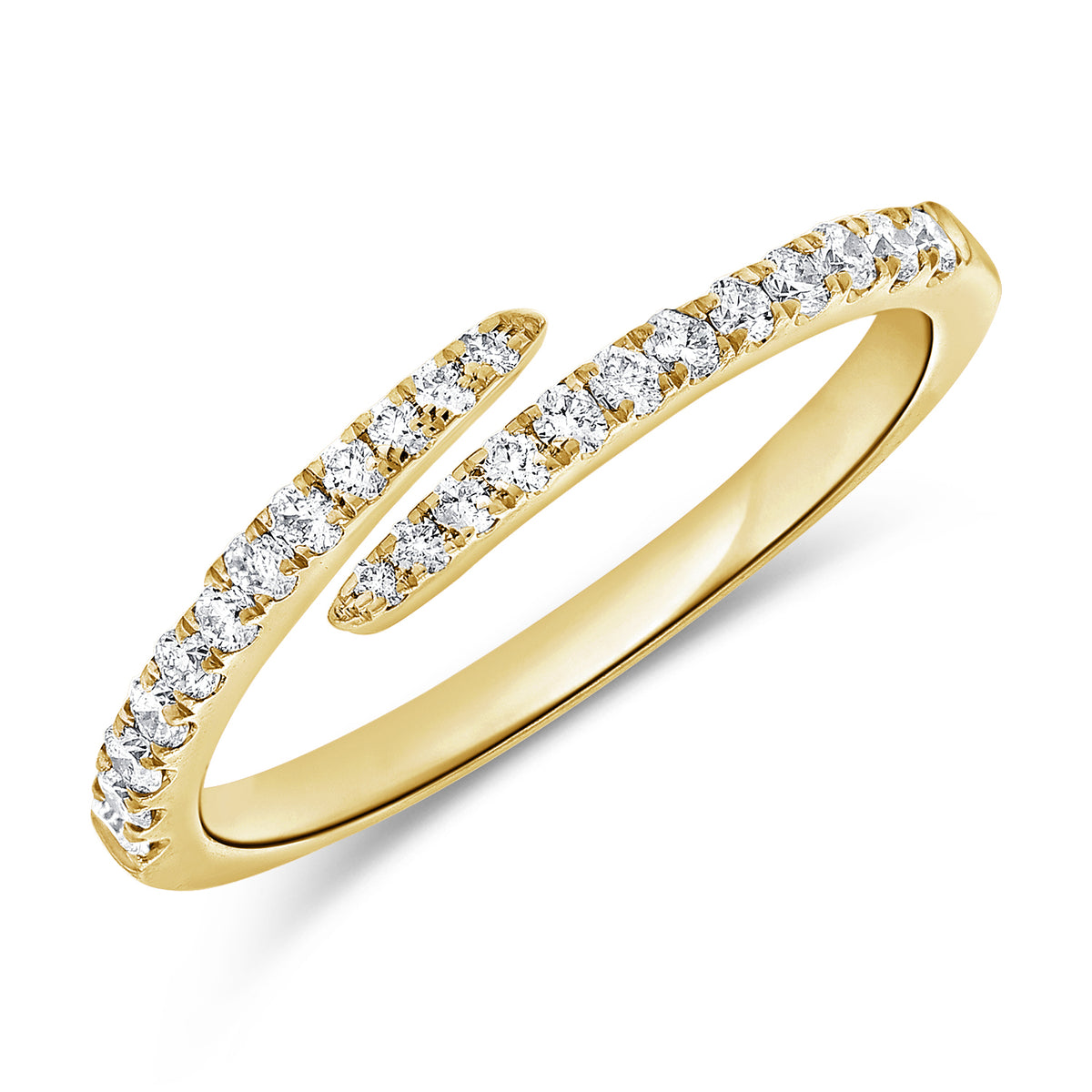 14K Gold Diamond Wrap Ring | 0.25ct Open Diamond Band