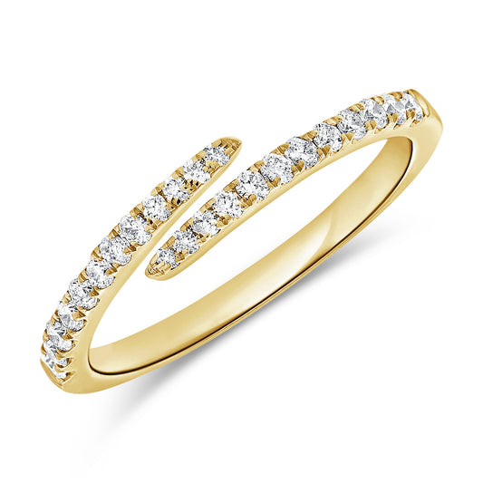 14K Gold Diamond Wrap Ring | 0.25ct Open Diamond Band
