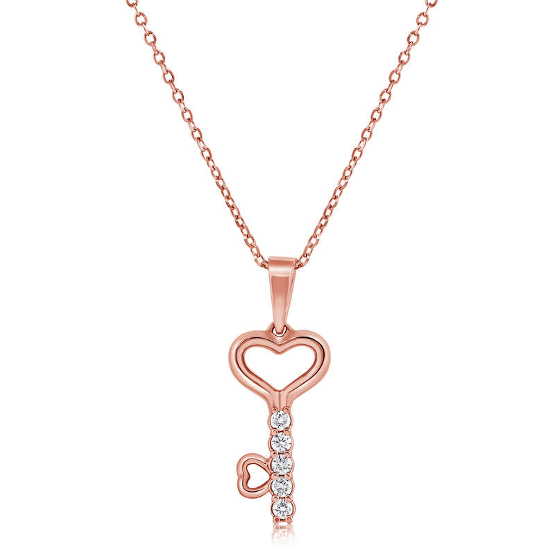 Unique Heart & Key Pendant Necklace