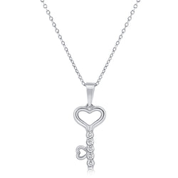 Unique Heart & Key Pendant Necklace