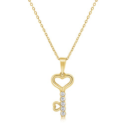 Unique Heart & Key Pendant Necklace