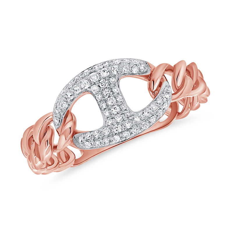 Timeless 0.21 Carat Diamond Link Ring in 14K White, Yellow, or Rose Gold