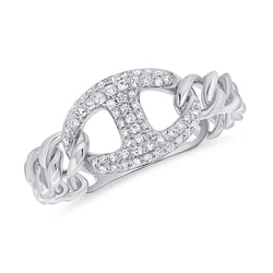 Timeless 0.21 Carat Diamond Link Ring in 14K White, Yellow, or Rose Gold