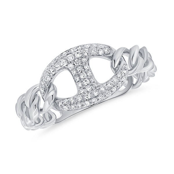 Timeless 0.21 Carat Diamond Link Ring in 14K White, Yellow, or Rose Gold