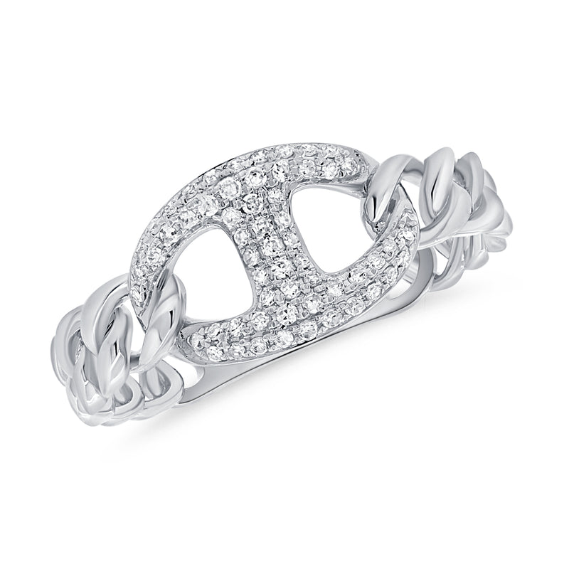 Timeless 0.21 Carat Diamond Link Ring in 14K White, Yellow, or Rose Gold
