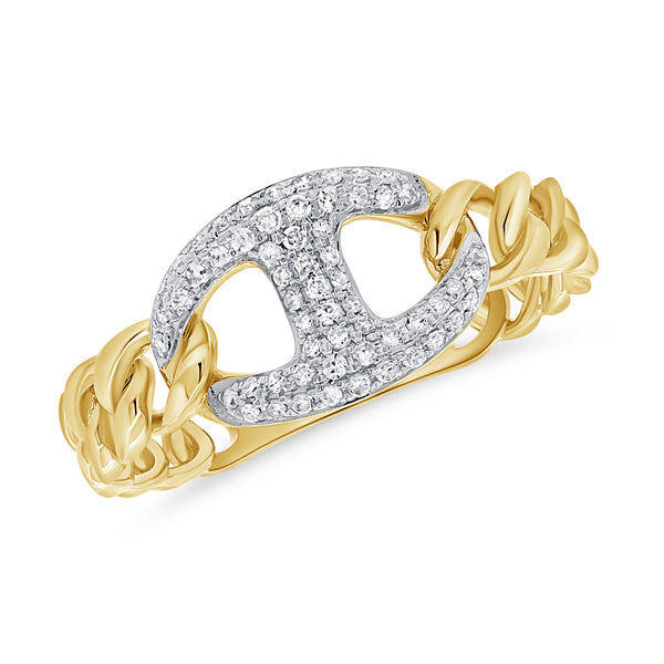 Timeless 0.21 Carat Diamond Link Ring in 14K White, Yellow, or Rose Gold