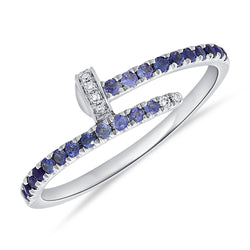 Sapphire & Diamond Nail Ring