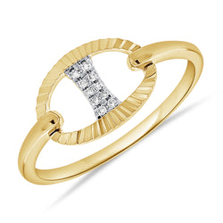 Diamond Fluted Oval Ring