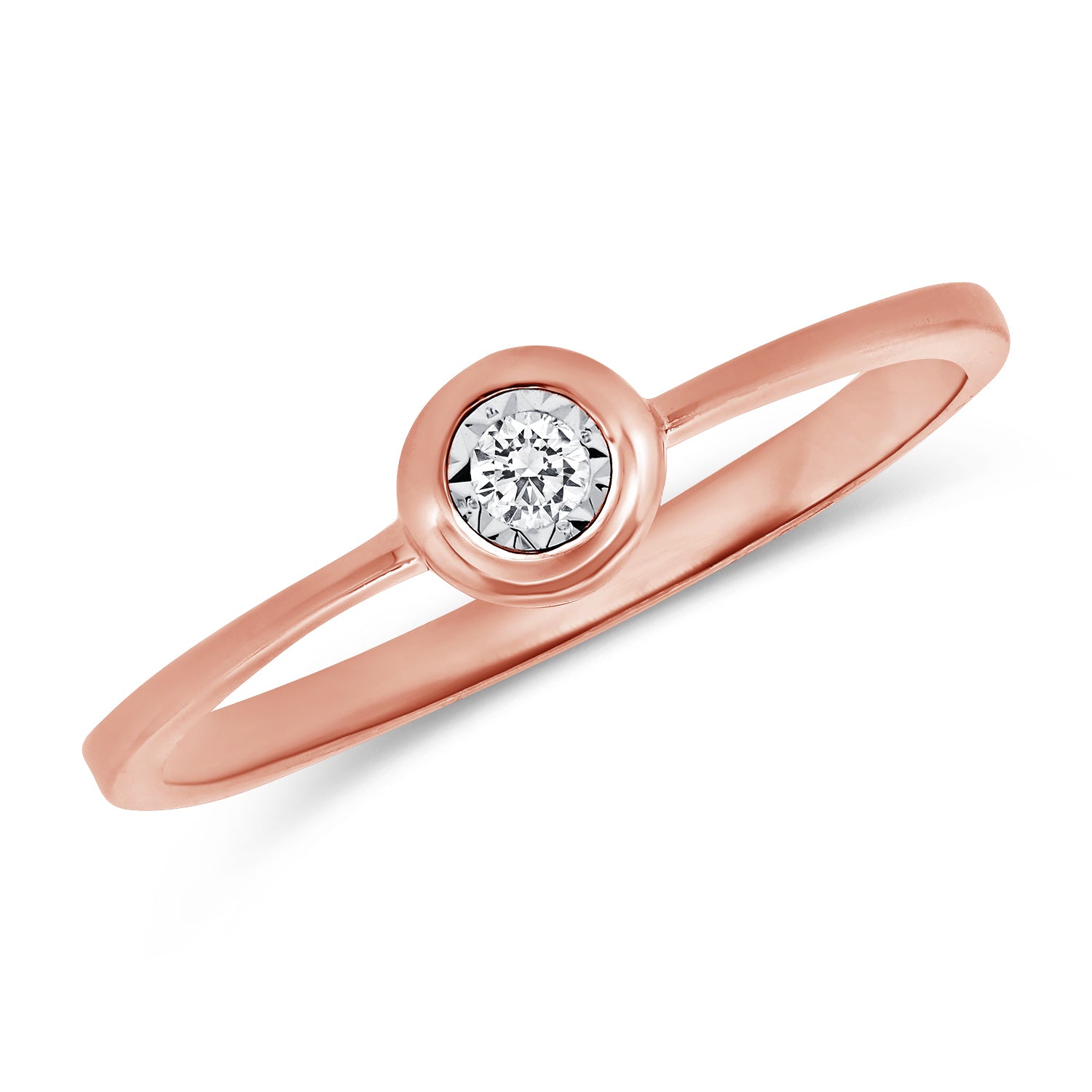 0.05 Carat Diamond Miracle Setting Ring in 14K White, Yellow, or Rose Gold