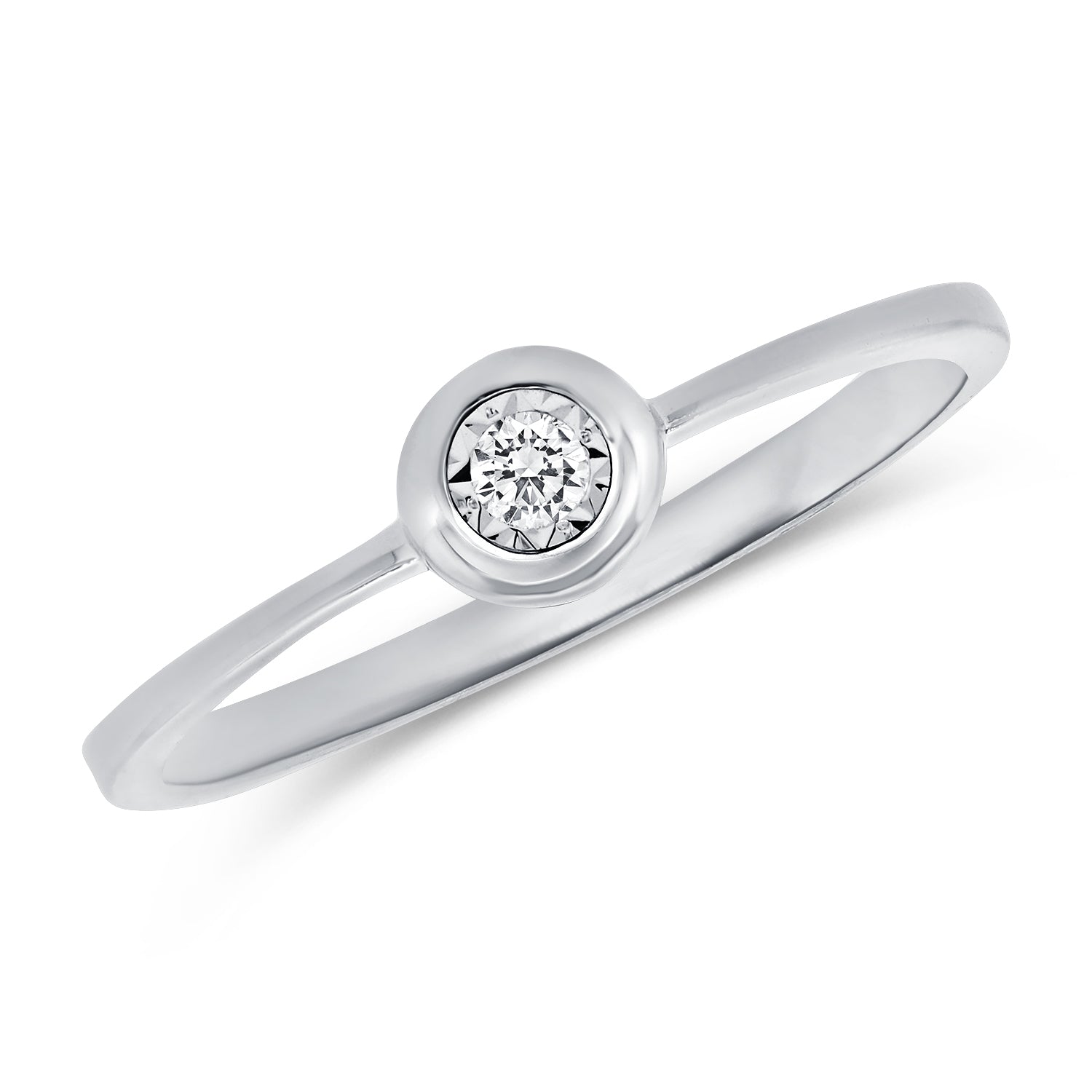 0.05 Carat Diamond Miracle Setting Ring in 14K White, Yellow, or Rose Gold