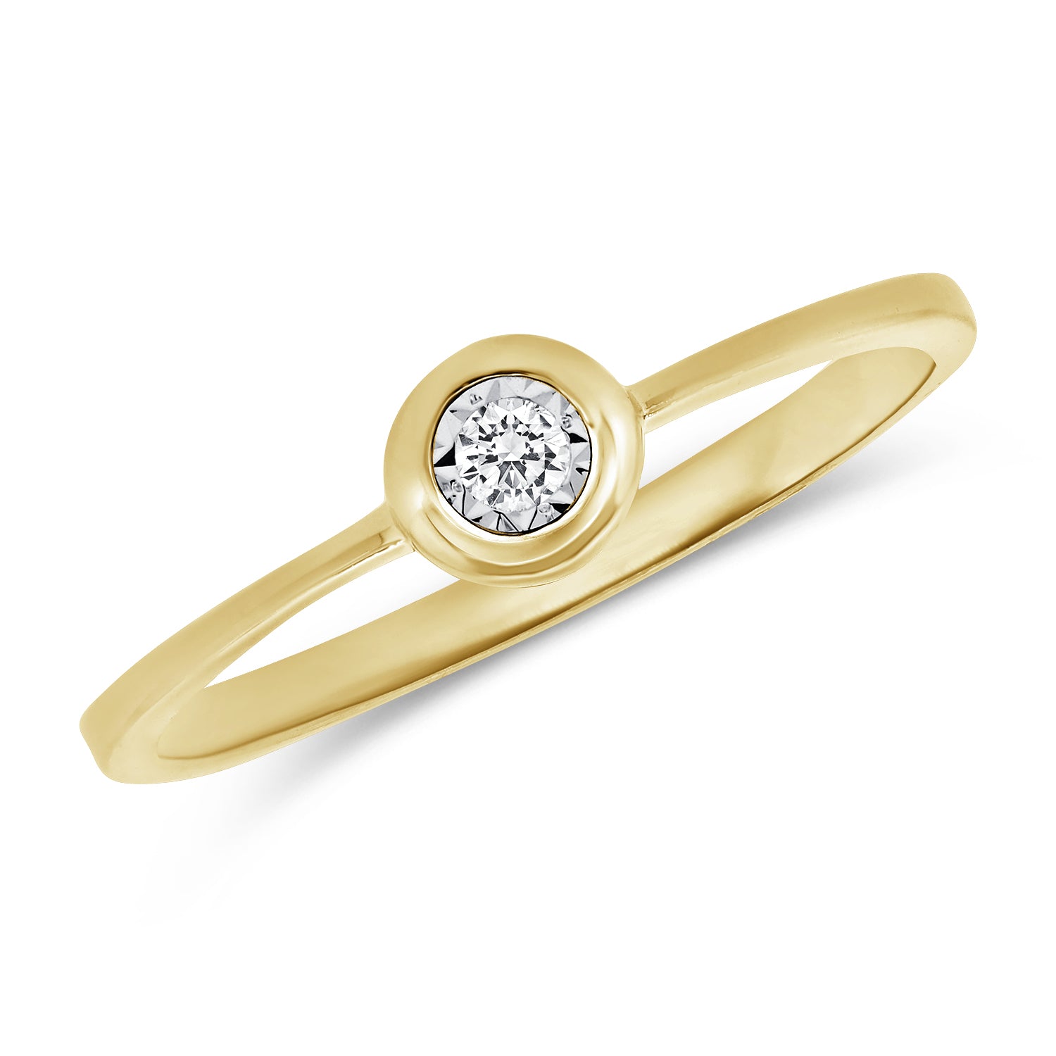 0.05 Carat Diamond Miracle Setting Ring in 14K White, Yellow, or Rose Gold
