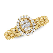 0.26 Carat Diamond and Baguette Halo Ring