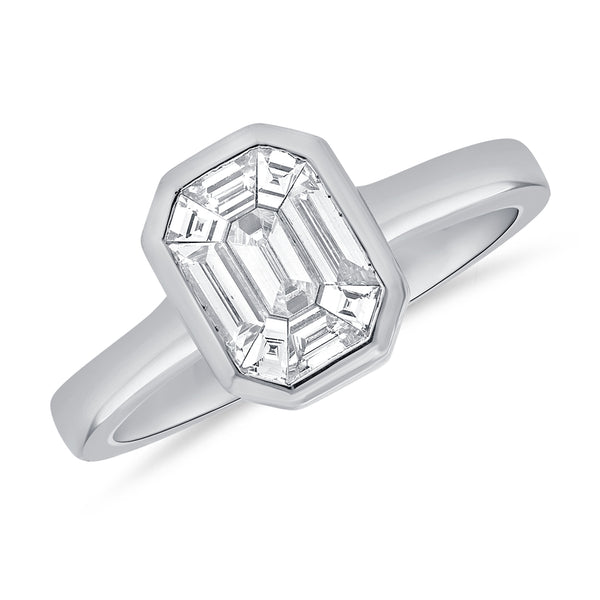 0.71ct Illusion Set Diamond Ring mounted in 14kt Gold